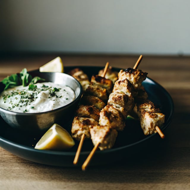 Chicken Souvlaki with Tzatziki