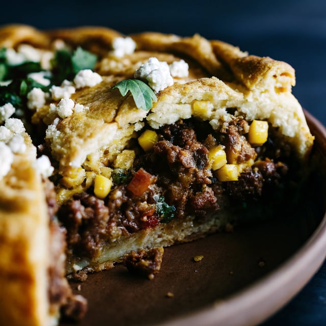Chili Con Carne Corn Bread Pie