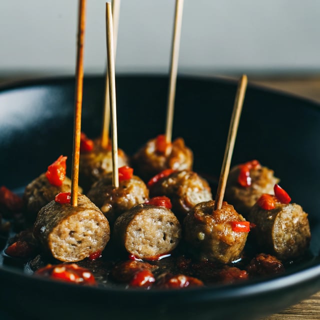 Chorizo Bites in Sweet & Spicy Sauce