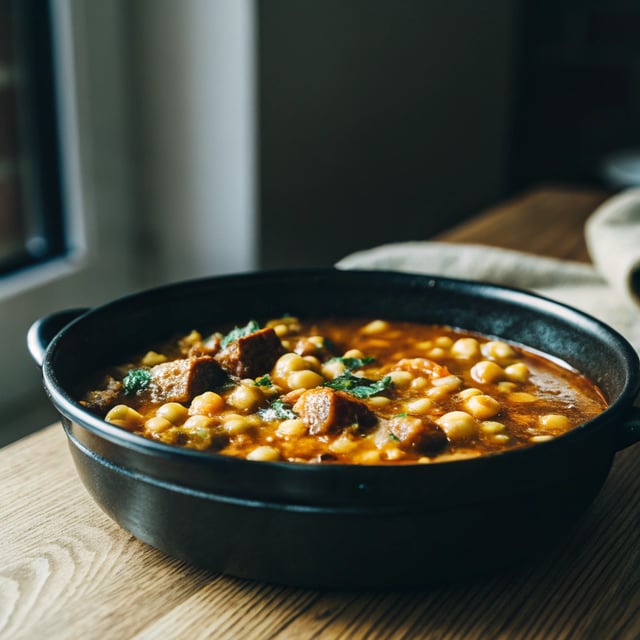 Chorizo chickpea stew (fast)