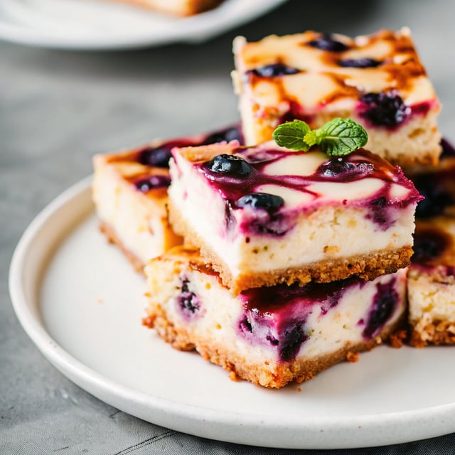 CLASSIC Blueberry Cheesecake Bars