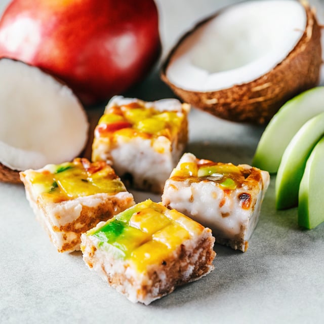 Coconut mango bars with lime glaze