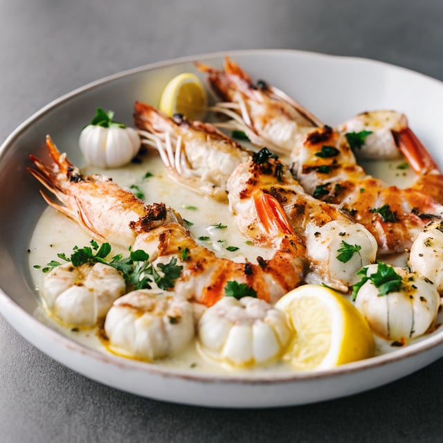 Creamy Garlic Prawns (Shrimp)