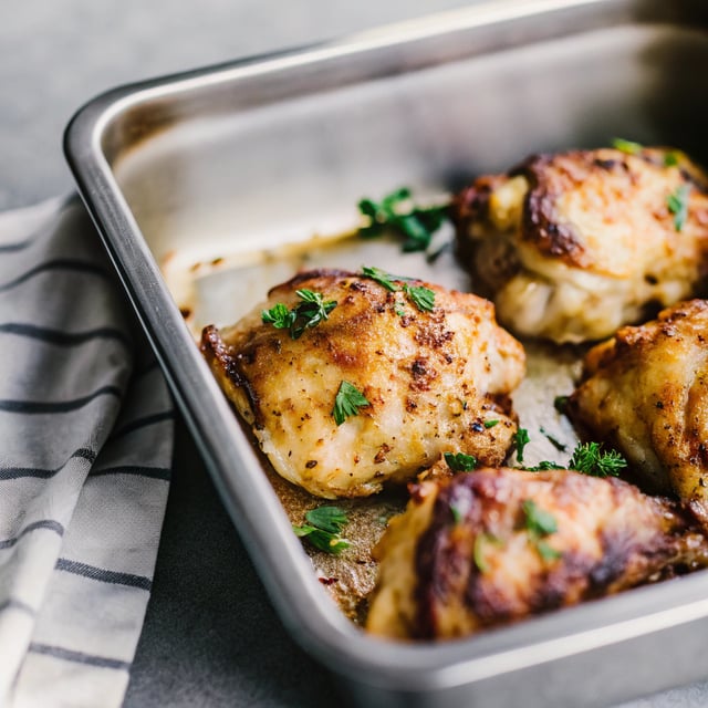 Crispy Garlic Chicken Thighs