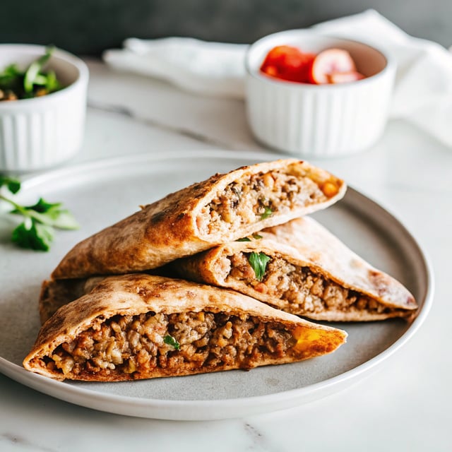 Crispy Lebanese Meat Stuffed Pita - Arayes