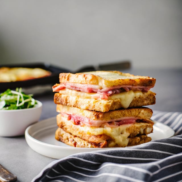 Croque Monsieur (French hot ham and cheese sandwich)