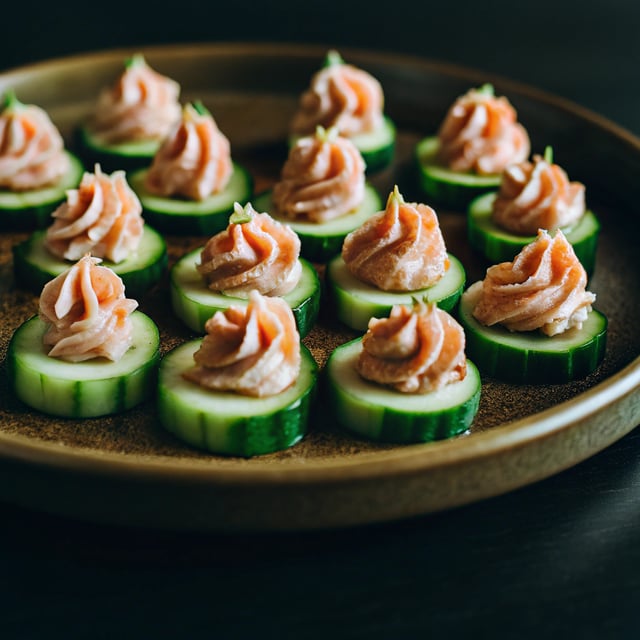 Cucumber Canapés with Smoked Salmon Mousse