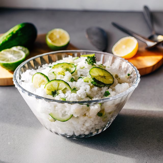 Cucumber lime jalapeno granita for oysters