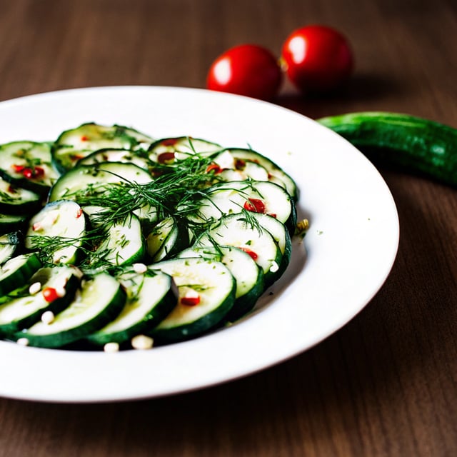 Cucumber Salad with Herb & Garlic Dressing (Vinaigrette)