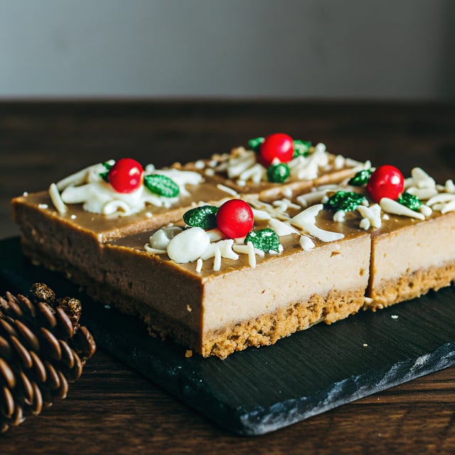 Easy Christmas Cheesecake Slab - no bake!