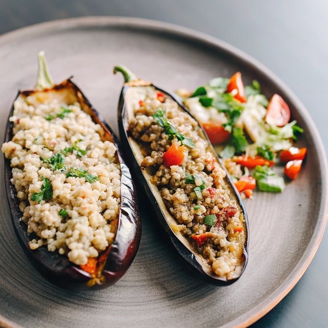 Easy Moroccan Stuffed Eggplant (beef or lamb)
