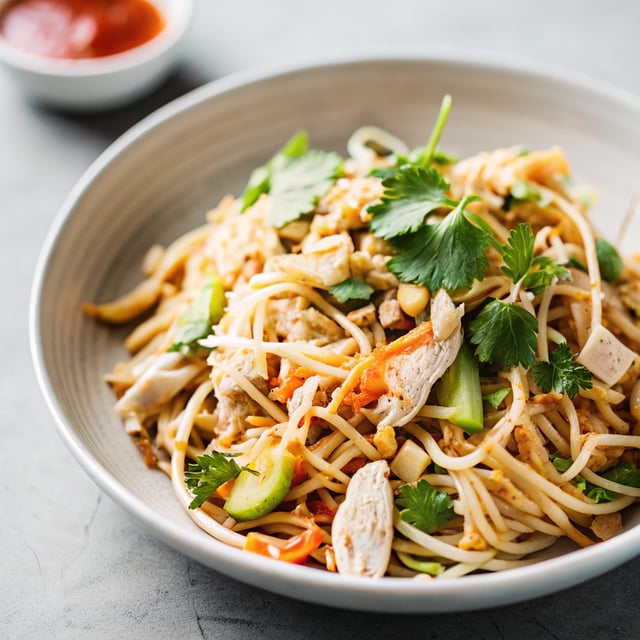 Easy Singapore Chicken Vermicelli Noodles