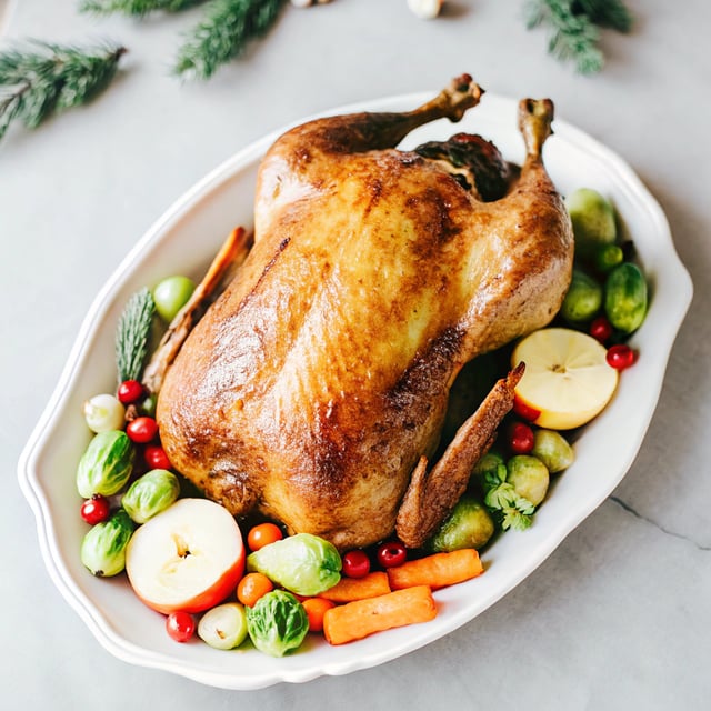 Festive Christmas Roast Duck with Apple Cider Drizzle