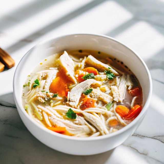 Foolproof Poached Chicken Noodle Soup