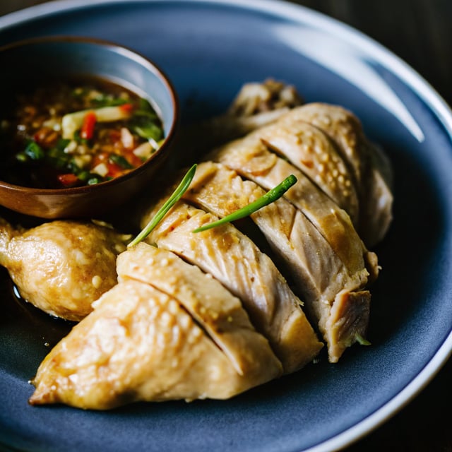 Foolproof Poached Chicken with Ginger Shallot Sauce