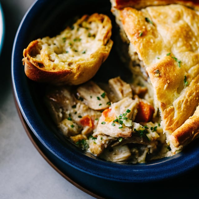 Garlic Bread Leftover Turkey Pot Pie