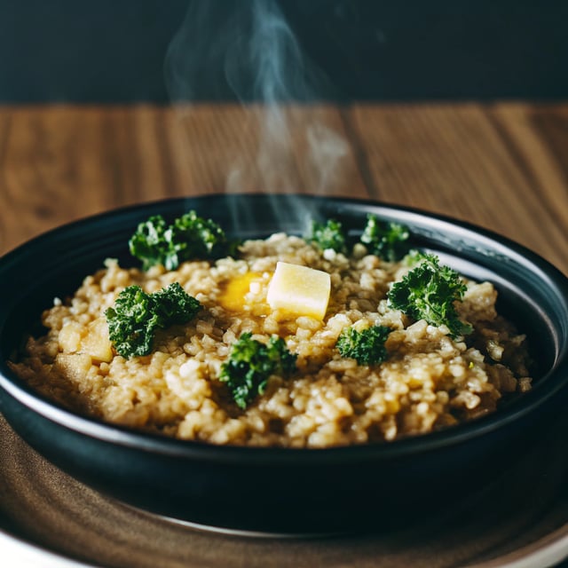 Garlic Butter Rice with Kale
