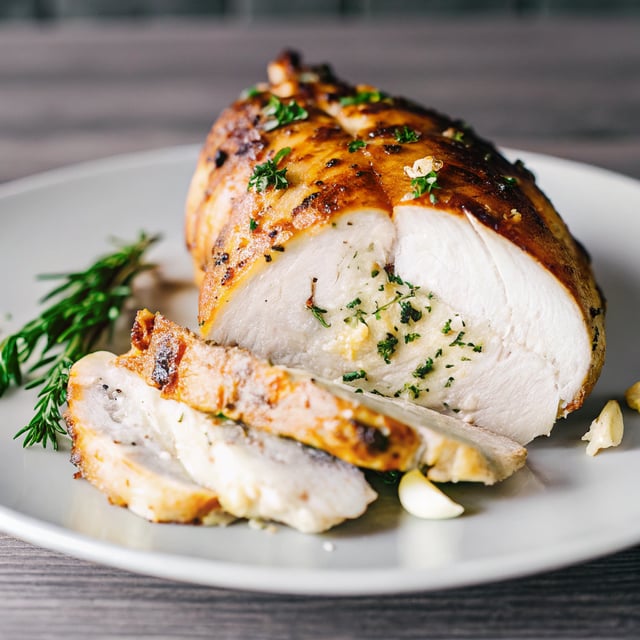 Garlic Herb Butter Roasted Turkey Breast