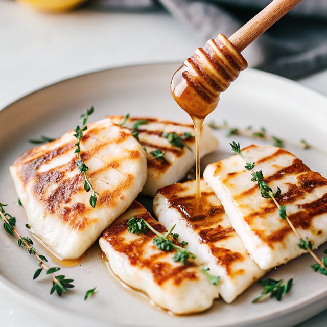 Golden Halloumi with Honey and Thyme