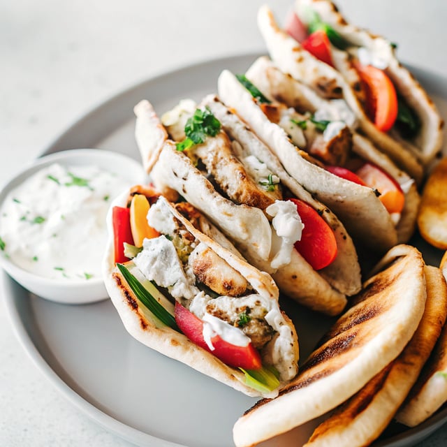 Greek Chicken Gyros with Tzaziki