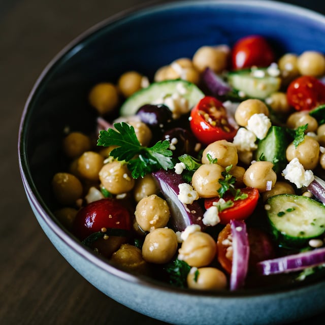 Greek Marinated Chickpea Salad