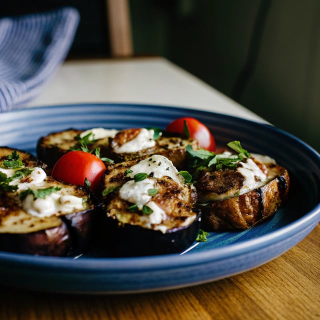 Grilled Eggplant with Yoghurt Sauce