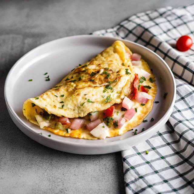Ham and cheese omelette