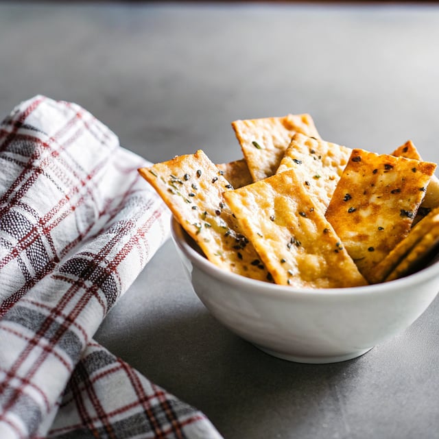 Homemade artisan crackers - sesame sea salt flavour