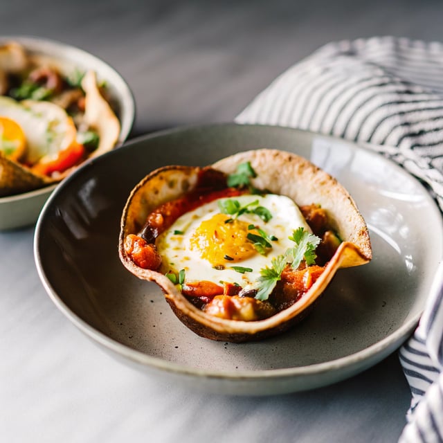 Huevos Rancheros Tortilla Bowls