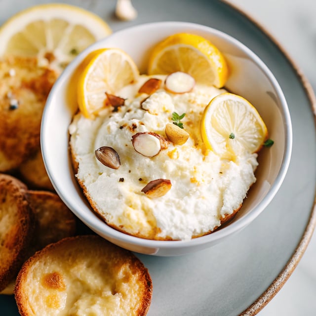 Lemon Garlic Baked Ricotta