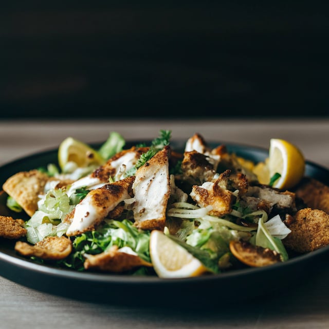 Lemon Parmesan Cabbage Salad with Grilled Chicken