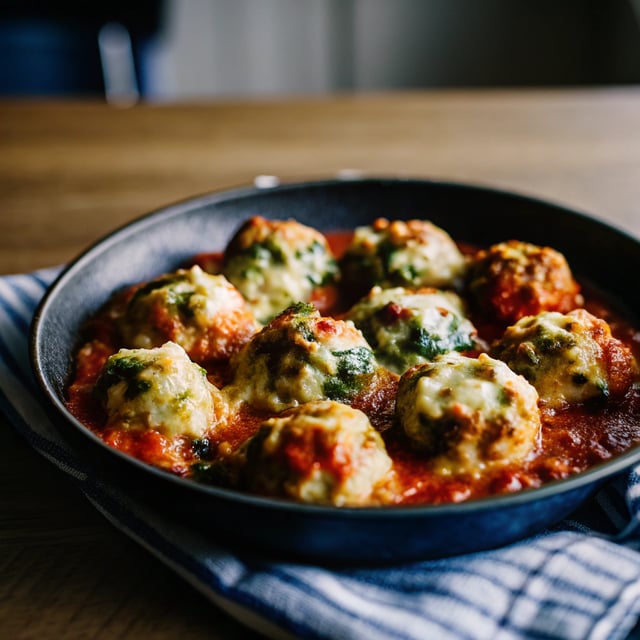 Malfatti (Italian Spinach Ricotta Dumplings in Napoli Sauce)