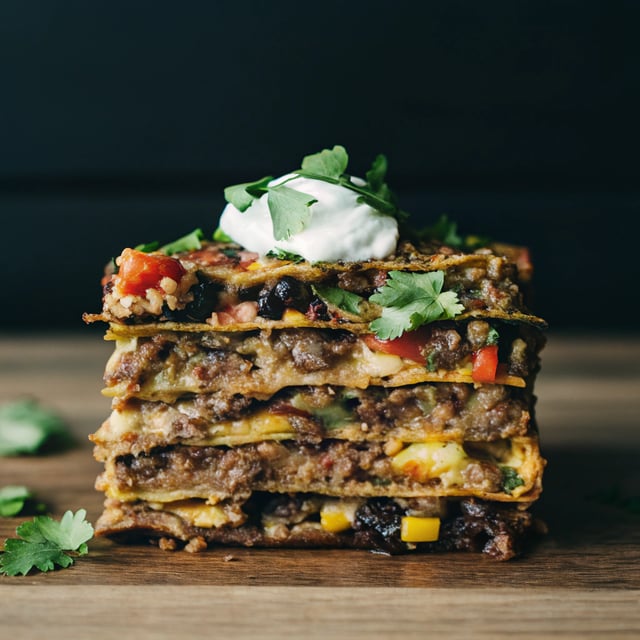 Mexican Lasagna Enchilada Stack