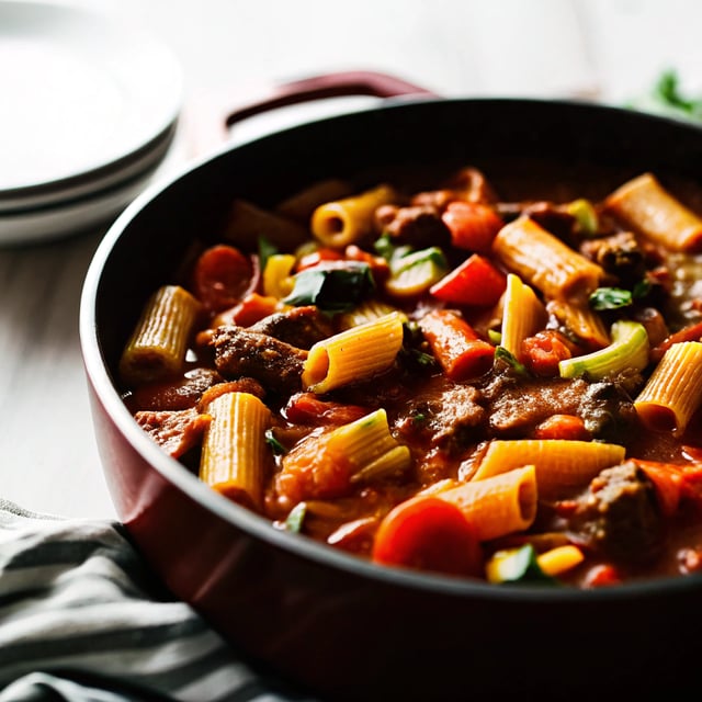 One Pot Cajun Beef Pasta with lots-of-veg
