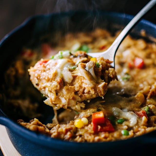 One Pot Chicken Enchilada Rice Casserole