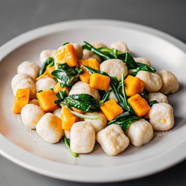 Pan Fried Gnocchi with Pumpkin & Spinach
