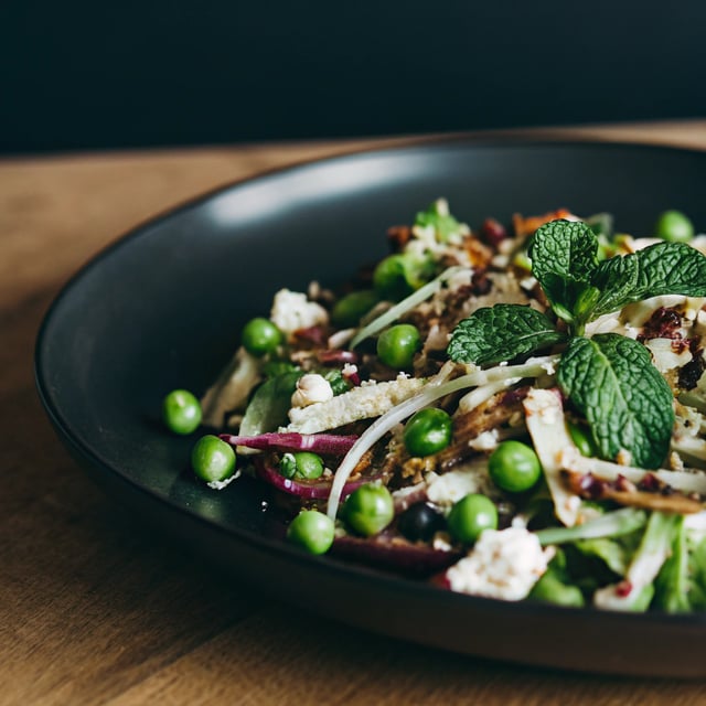 Pea, Cabbage, Parmesan and Mint Salad