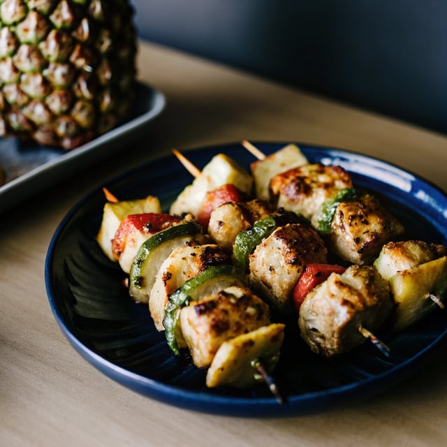 Pineapple Coconut Hawaiian Chicken Skewers