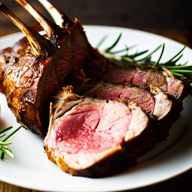 Rack of Lamb with Rosemary Garlic Marinade (Oven Roasted)