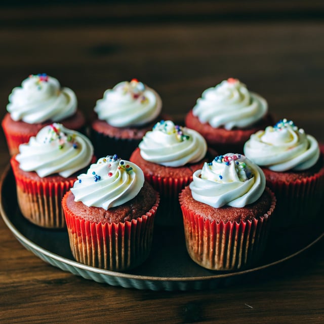Red Velvet Cupcakes with Cream Cheese Frosting
