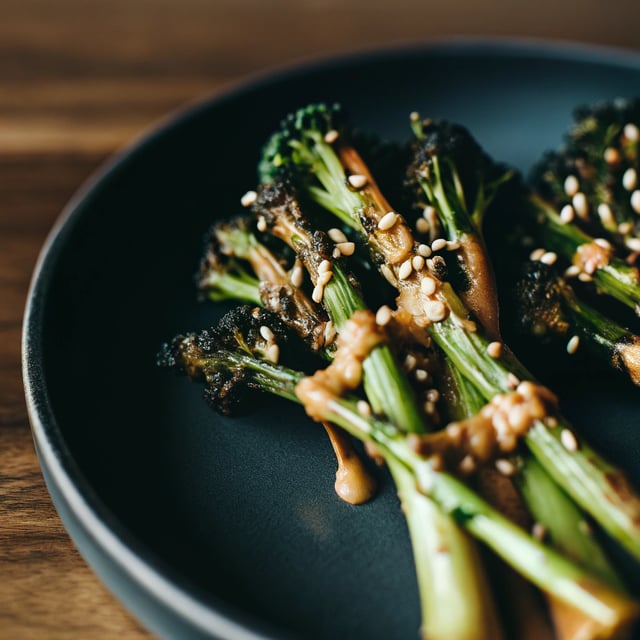 Roasted Broccolini with Tahini Sauce