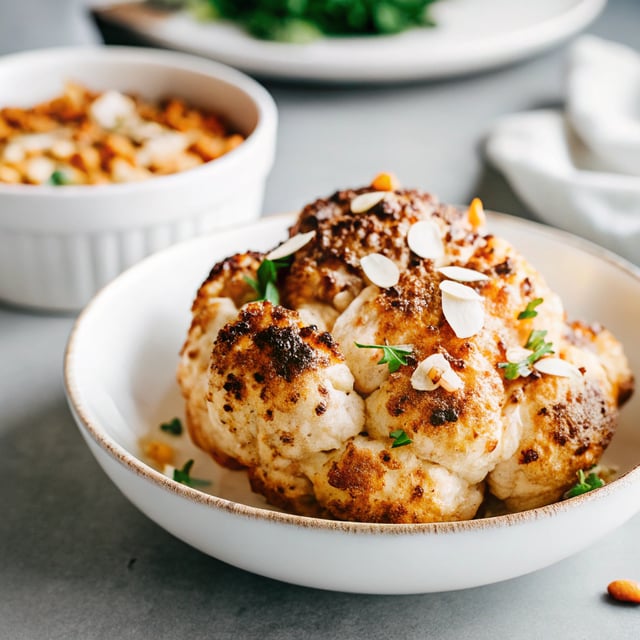 Roasted Cauliflower with Almond Sauce (Ester Restaurant)