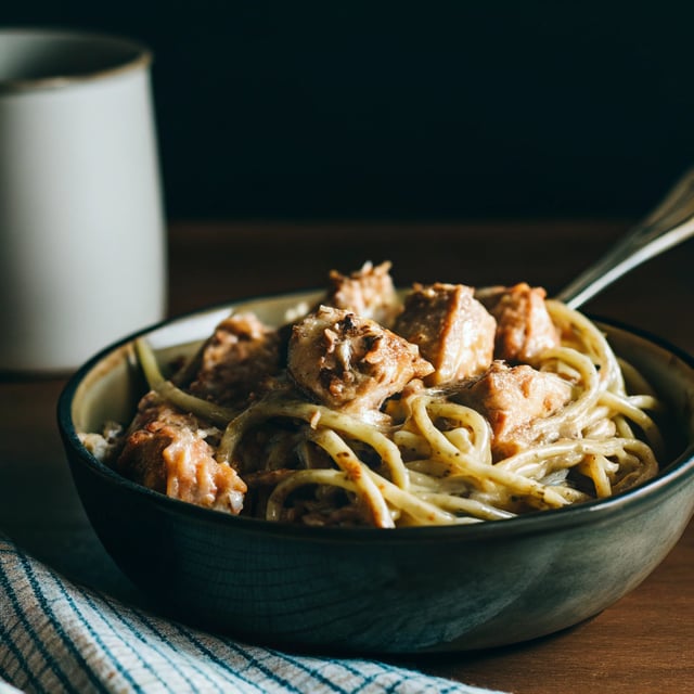 Salmon Alfredo Pasta