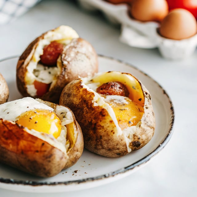 Sausage and Egg Stuffed Potatoes