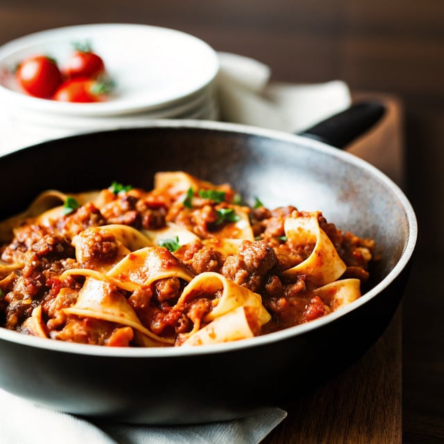 Sausage ragu with pappardelle pasta