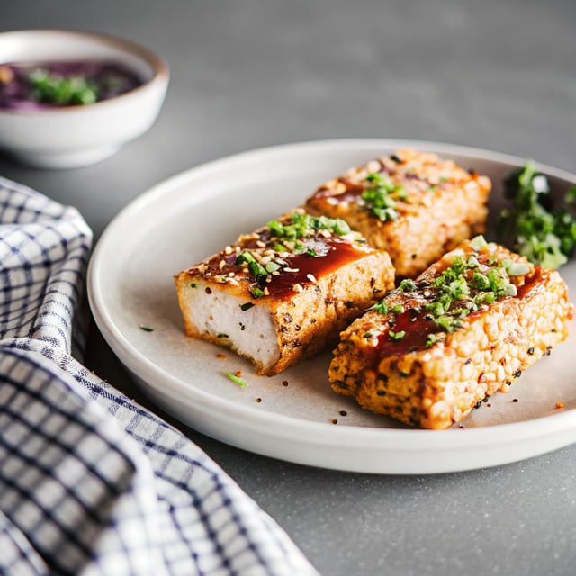 Sesame Crusted Tofu Steaks with Teriyaki Sauce