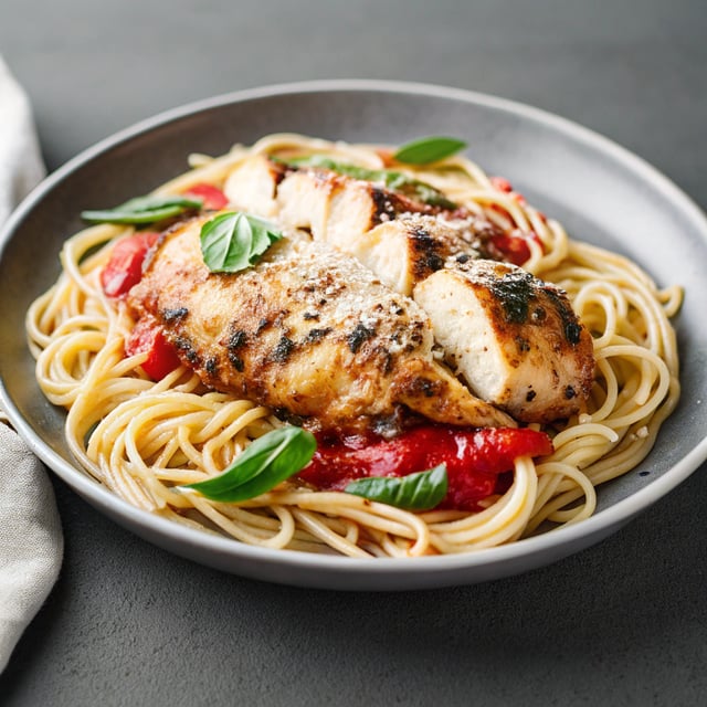 Sicilian Chicken Spaghetti