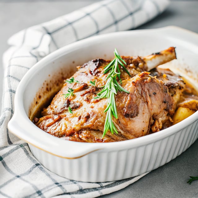 Slow Roasted Rosemary Garlic Lamb Shoulder