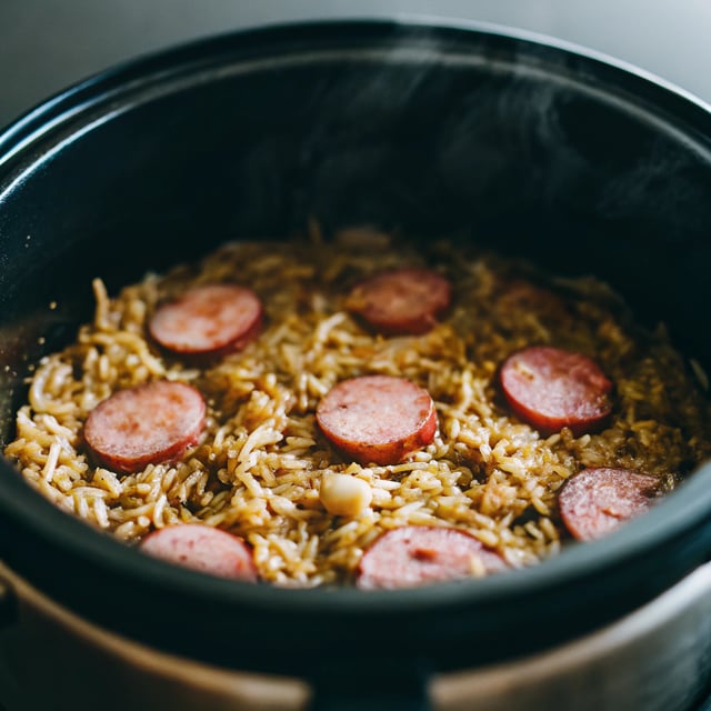 Smoked Sausage and Rice - easy one pot dinner!