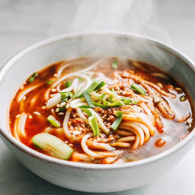 Spicy Korean Noodle Soup (quick & healthy)